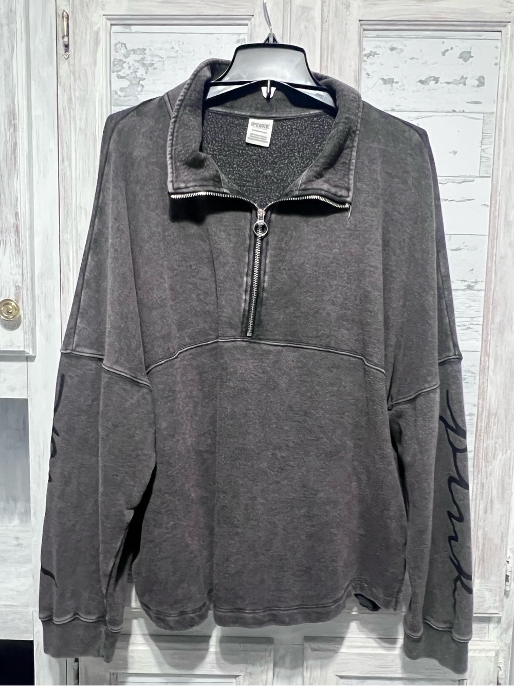 Victoria Secret Charcoal Quarter-Zip Pullover Sweatshirt